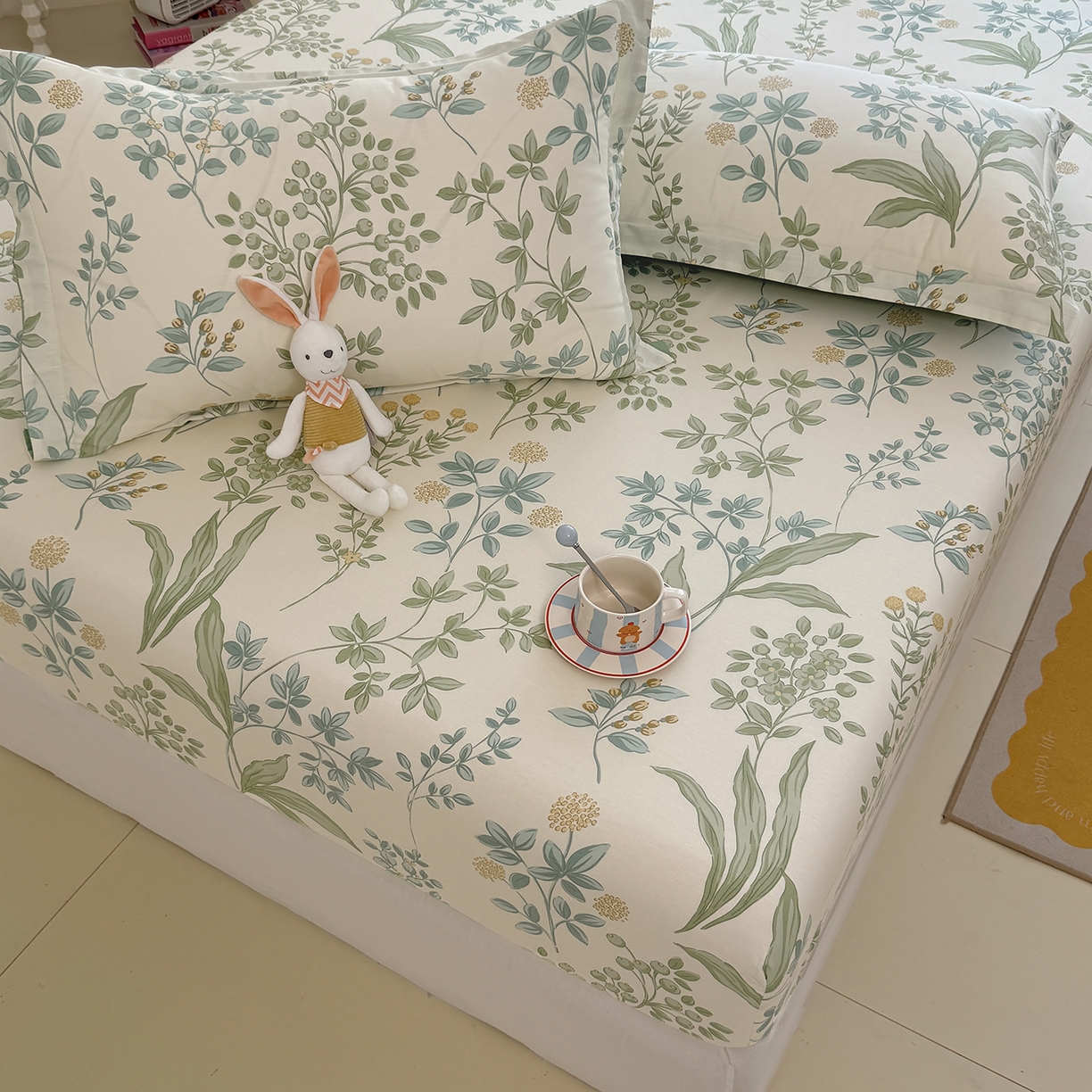 91家纺网 家纺一手货源 找家纺 壹贝家纺 2025新款A类印花全棉床笠 绿野仙踪