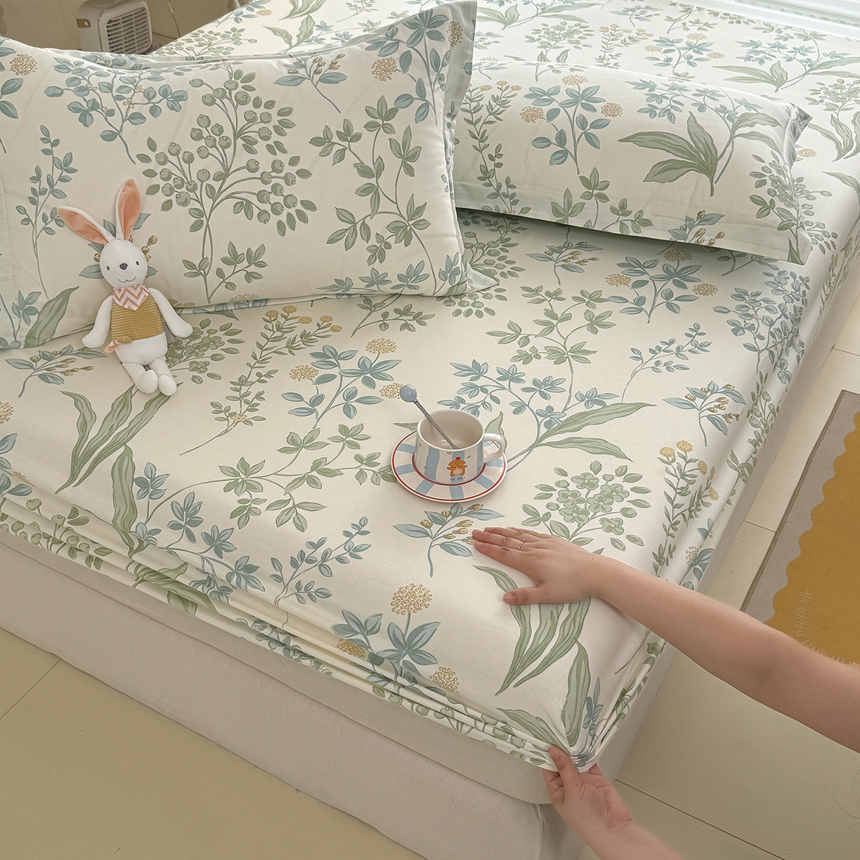 91家纺网 家纺一手货源 找家纺 壹贝家纺 2025新款A类印花全棉床笠 绿野仙踪