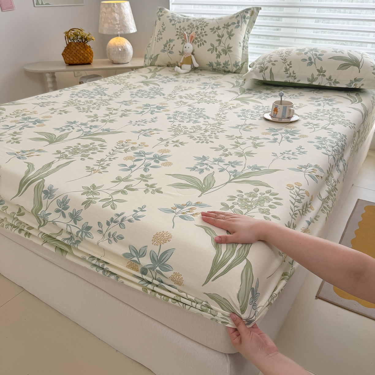 91家纺网 家纺一手货源 找家纺 壹贝家纺 2025新款A类印花全棉床笠 绿野仙踪