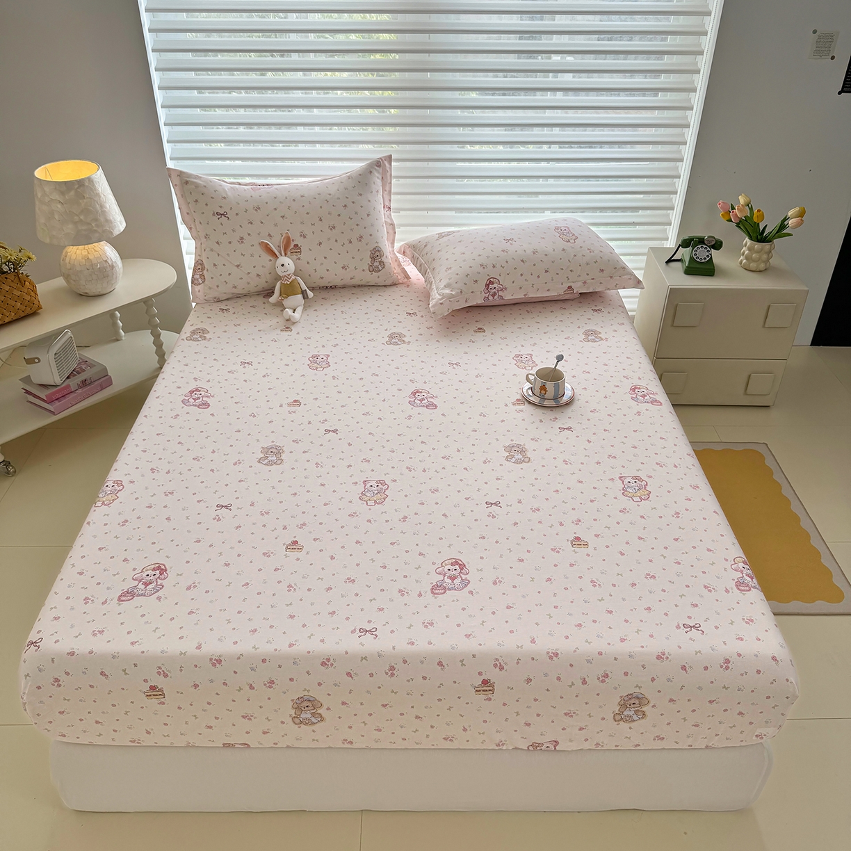 91家纺网 家纺一手货源 找家纺 壹贝家纺 2025新款A类印花全棉床笠 魔法精灵