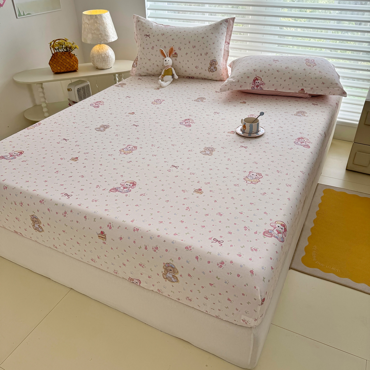 91家纺网 家纺一手货源 找家纺 壹贝家纺 2025新款A类印花全棉床笠 魔法精灵