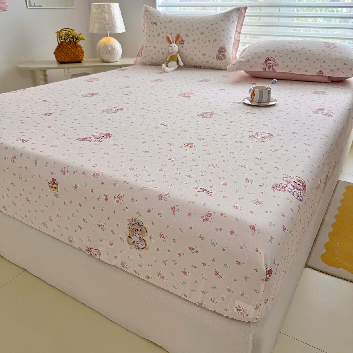 91家纺网 家纺一手货源 找家纺 壹贝家纺 2025新款A类印花全棉床笠 魔法精灵