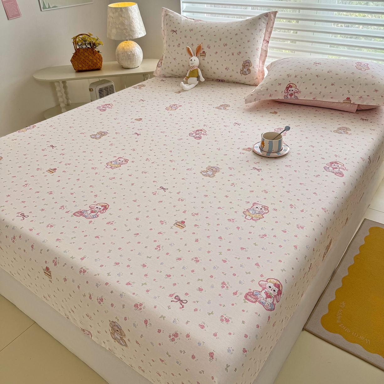 91家纺网 家纺一手货源 找家纺 壹贝家纺 2025新款A类印花全棉床笠 魔法精灵