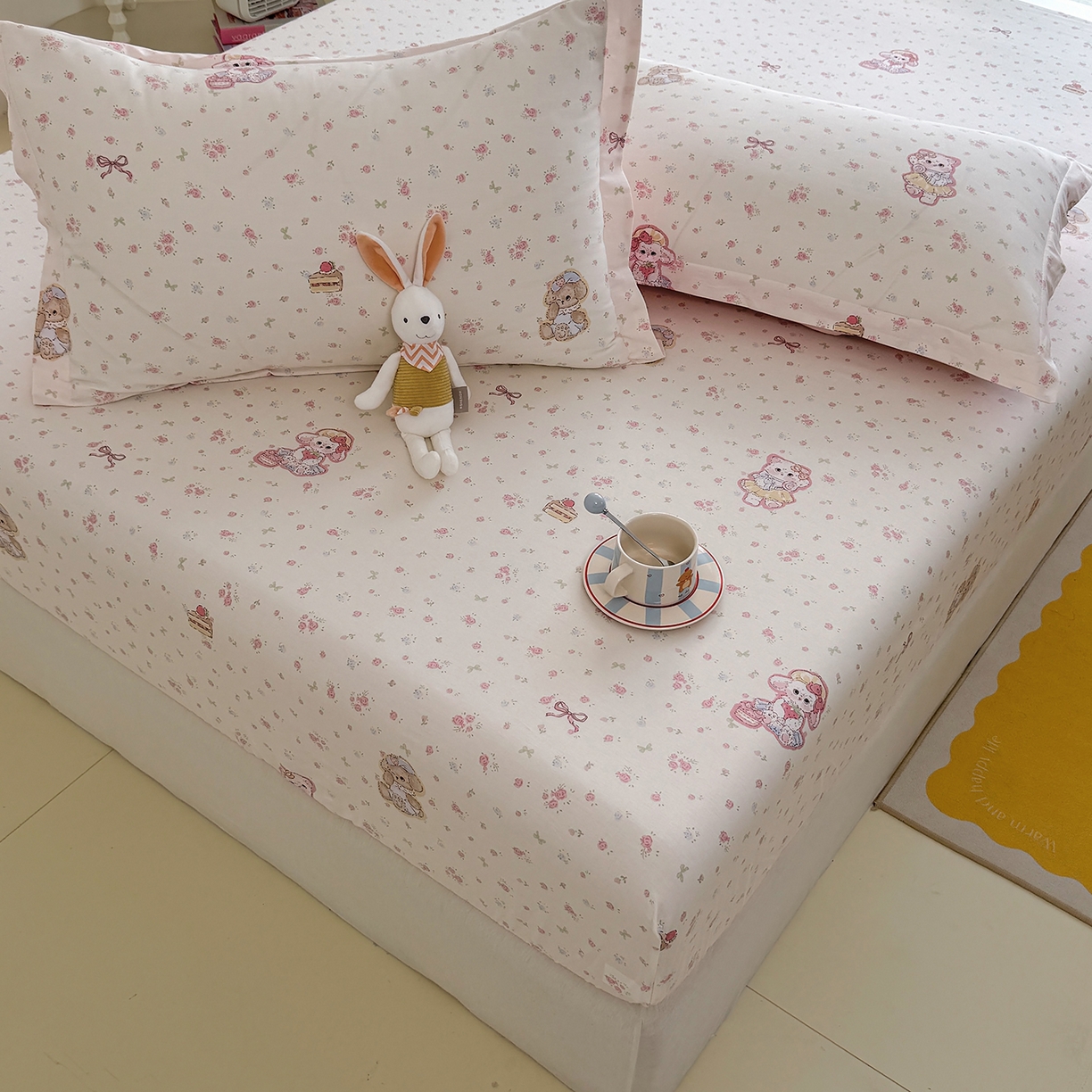 91家纺网 家纺一手货源 找家纺 壹贝家纺 2025新款A类印花全棉床笠 魔法精灵