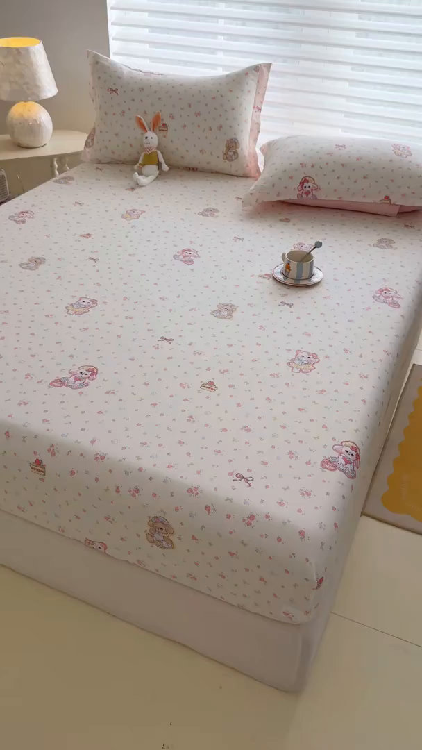 91家纺网 家纺一手货源 找家纺 壹贝家纺 2025新款A类印花全棉床笠 魔法精灵