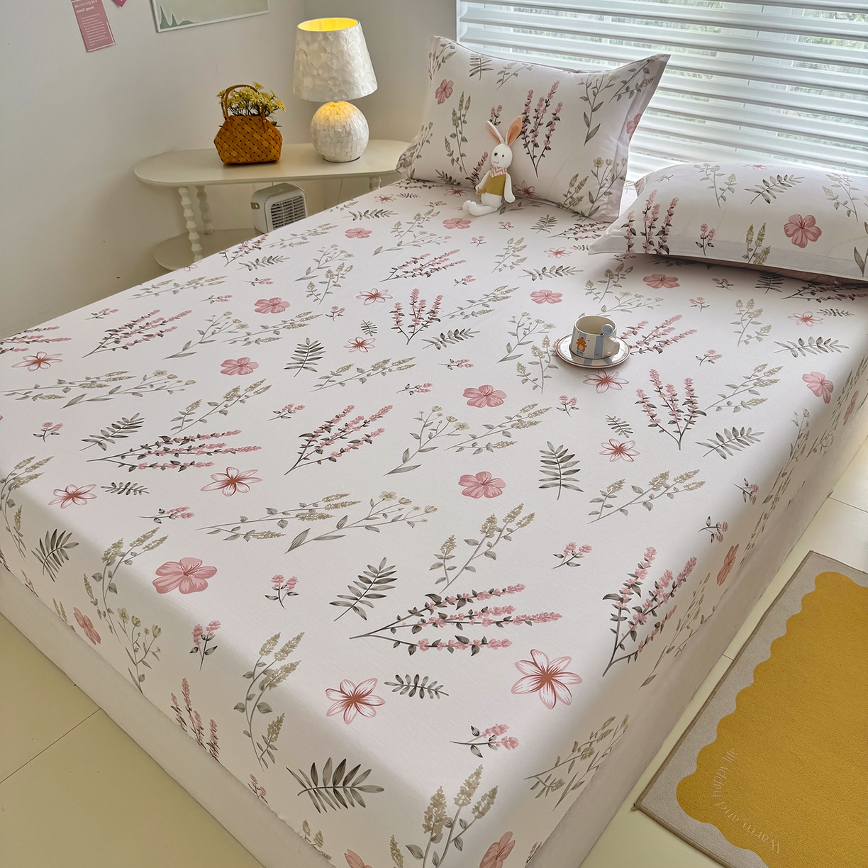 91家纺网 家纺一手货源 找家纺 壹贝家纺 2025新款A类印花全棉床笠 陌上花开