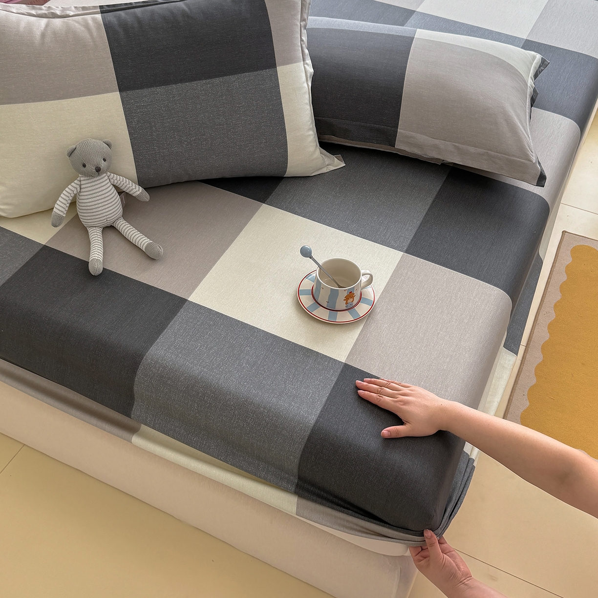 91家纺网 家纺一手货源 找家纺 壹贝家纺 2025新款A类印花全棉床笠 南山南