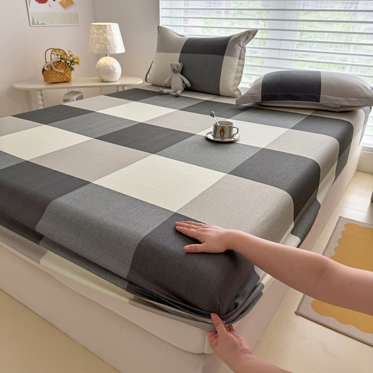 91家纺网 家纺一手货源 找家纺 壹贝家纺 2025新款A类印花全棉床笠 南山南