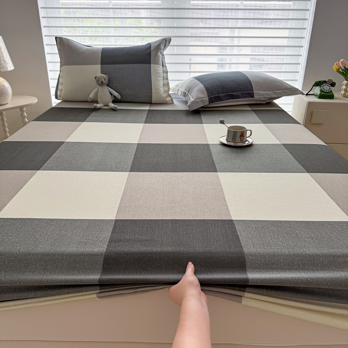 91家纺网 家纺一手货源 找家纺 壹贝家纺 2025新款A类印花全棉床笠 南山南