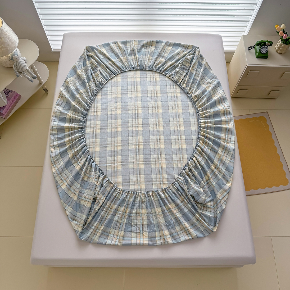 91家纺网 家纺一手货源 找家纺 壹贝家纺 2025新款A类印花全棉床笠 品质生活-兰