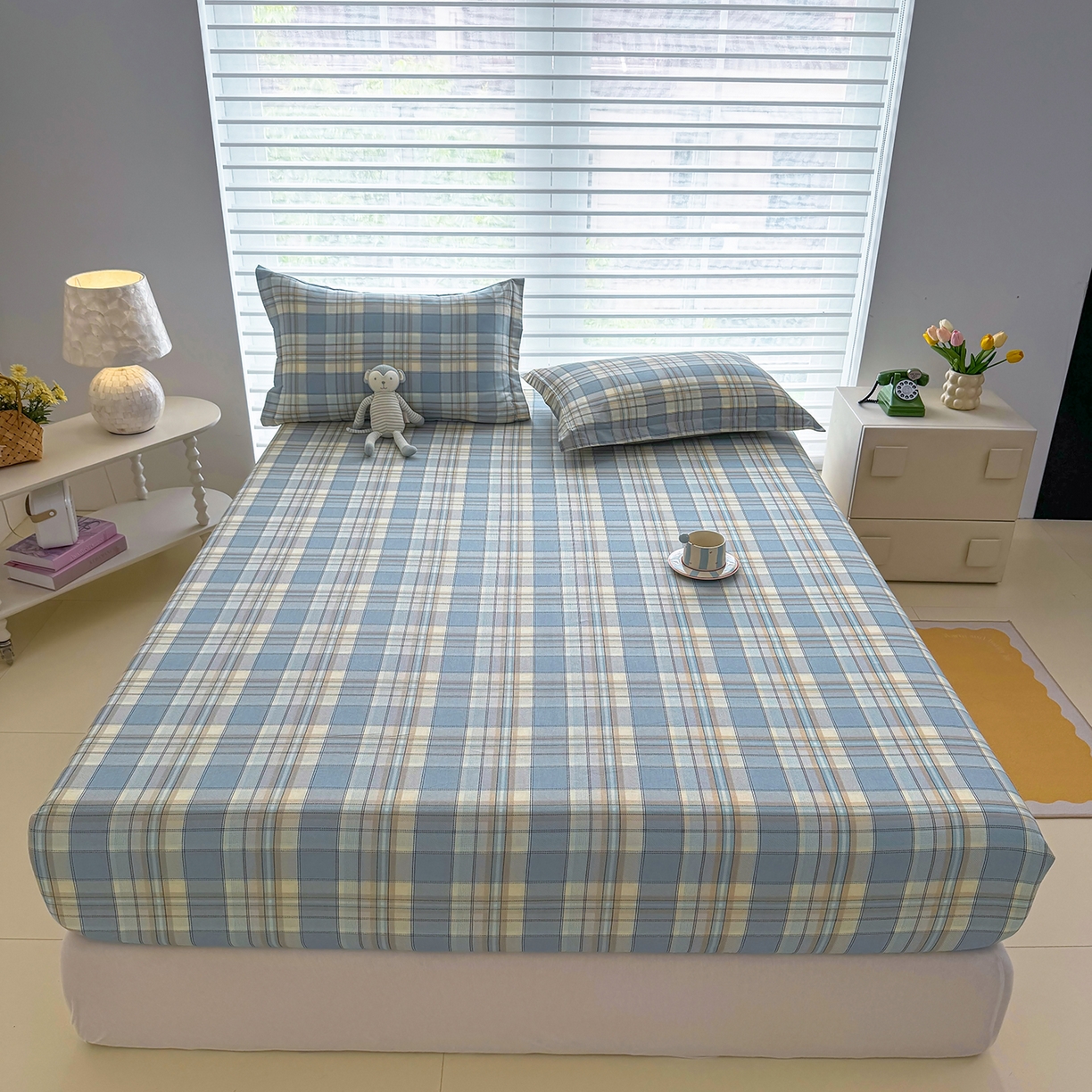 91家纺网 家纺一手货源 找家纺 壹贝家纺 2025新款A类印花全棉床笠 品质生活-兰