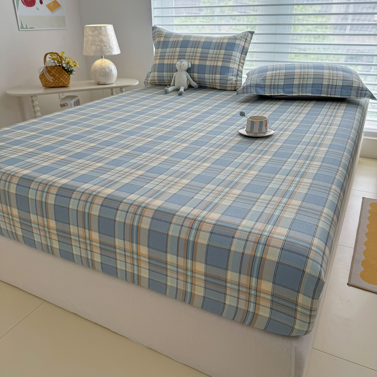 91家纺网 家纺一手货源 找家纺 壹贝家纺 2025新款A类印花全棉床笠 品质生活-兰