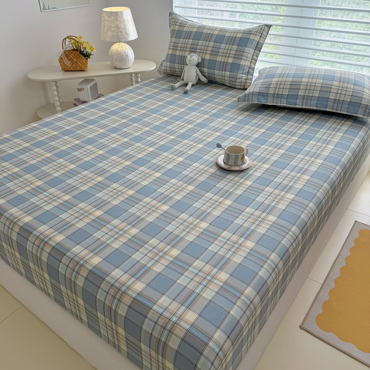 91家纺网 家纺一手货源 找家纺 壹贝家纺 2025新款A类印花全棉床笠 品质生活-兰