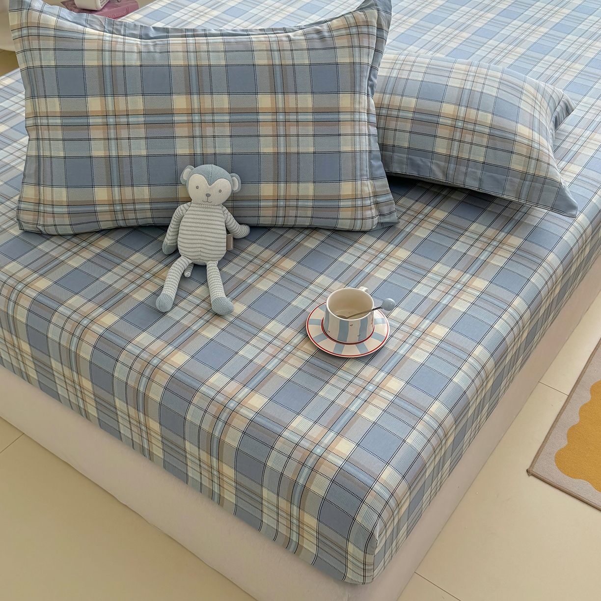 91家纺网 家纺一手货源 找家纺 壹贝家纺 2025新款A类印花全棉床笠 品质生活-兰