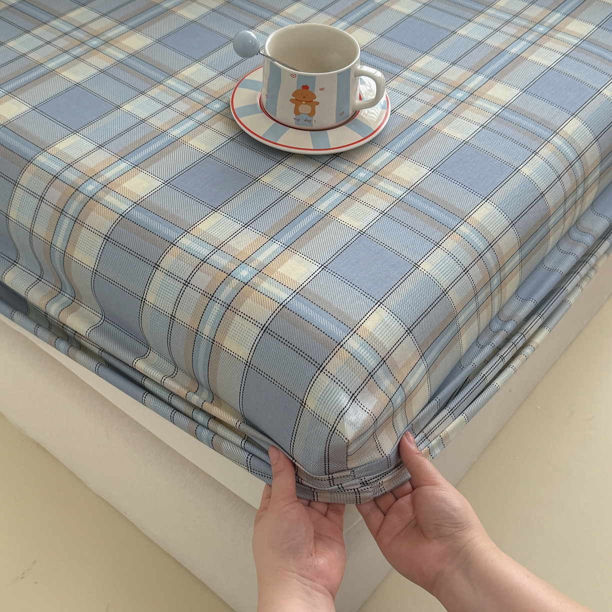 91家纺网 家纺一手货源 找家纺 壹贝家纺 2025新款A类印花全棉床笠 品质生活-兰