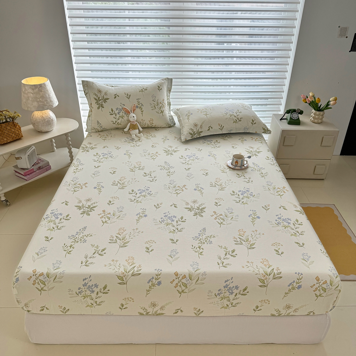 91家纺网 家纺一手货源 找家纺 壹贝家纺 2025新款A类印花全棉床笠 沁园春