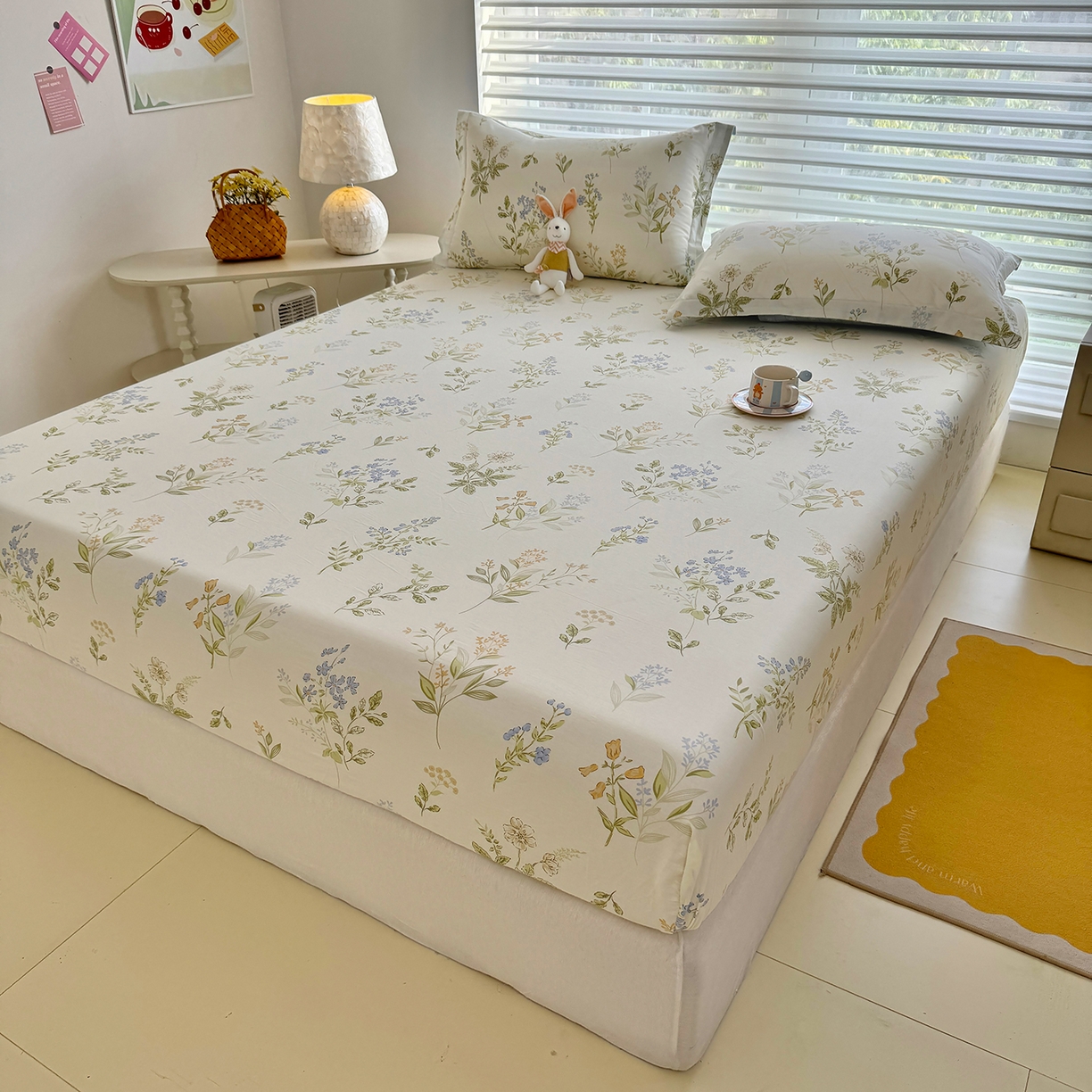 91家纺网 家纺一手货源 找家纺 壹贝家纺 2025新款A类印花全棉床笠 沁园春