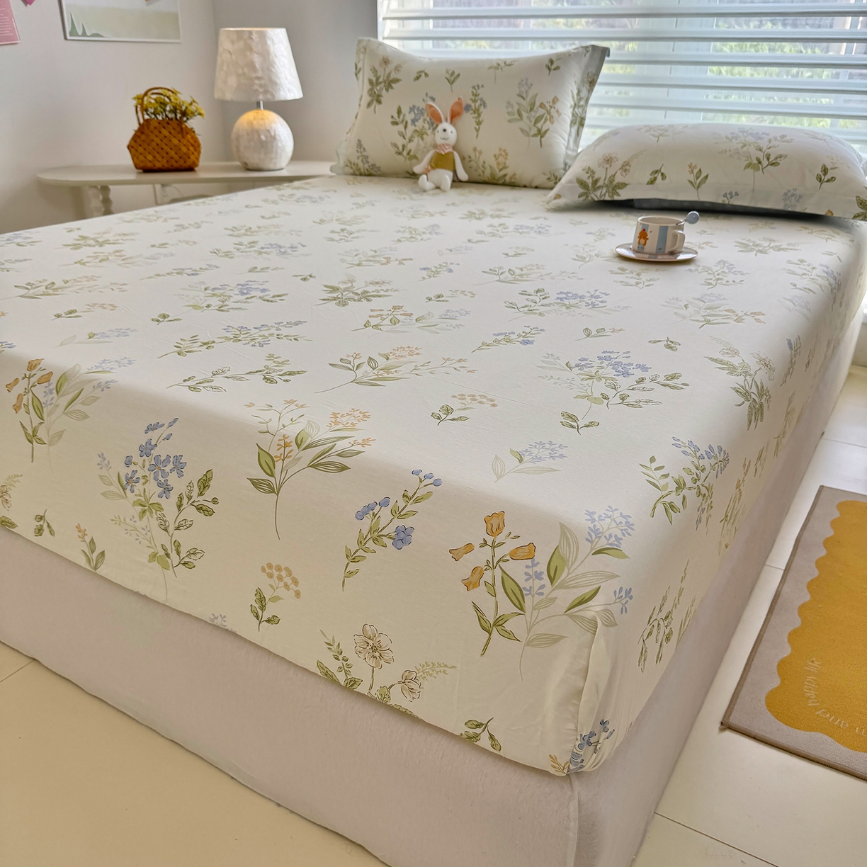 91家纺网 家纺一手货源 找家纺 壹贝家纺 2025新款A类印花全棉床笠 沁园春