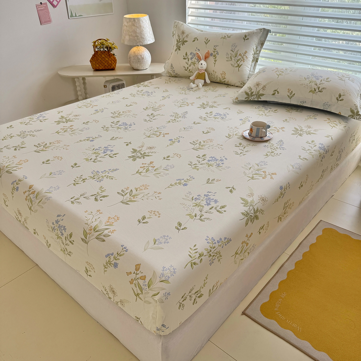 91家纺网 家纺一手货源 找家纺 壹贝家纺 2025新款A类印花全棉床笠 沁园春