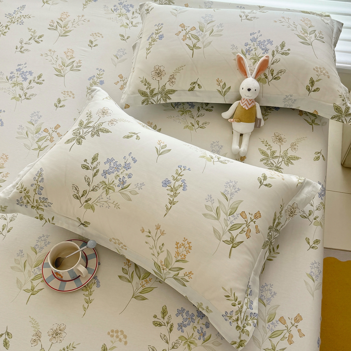 91家纺网 家纺一手货源 找家纺 壹贝家纺 2025新款A类印花全棉床笠 沁园春