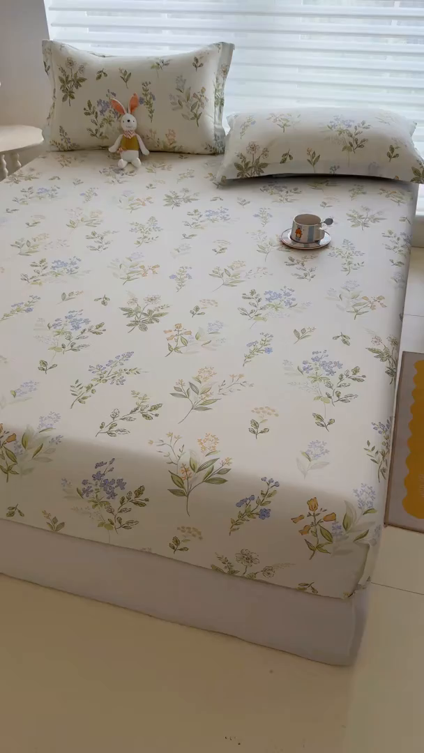 91家纺网 家纺一手货源 找家纺 壹贝家纺 2025新款A类印花全棉床笠 沁园春