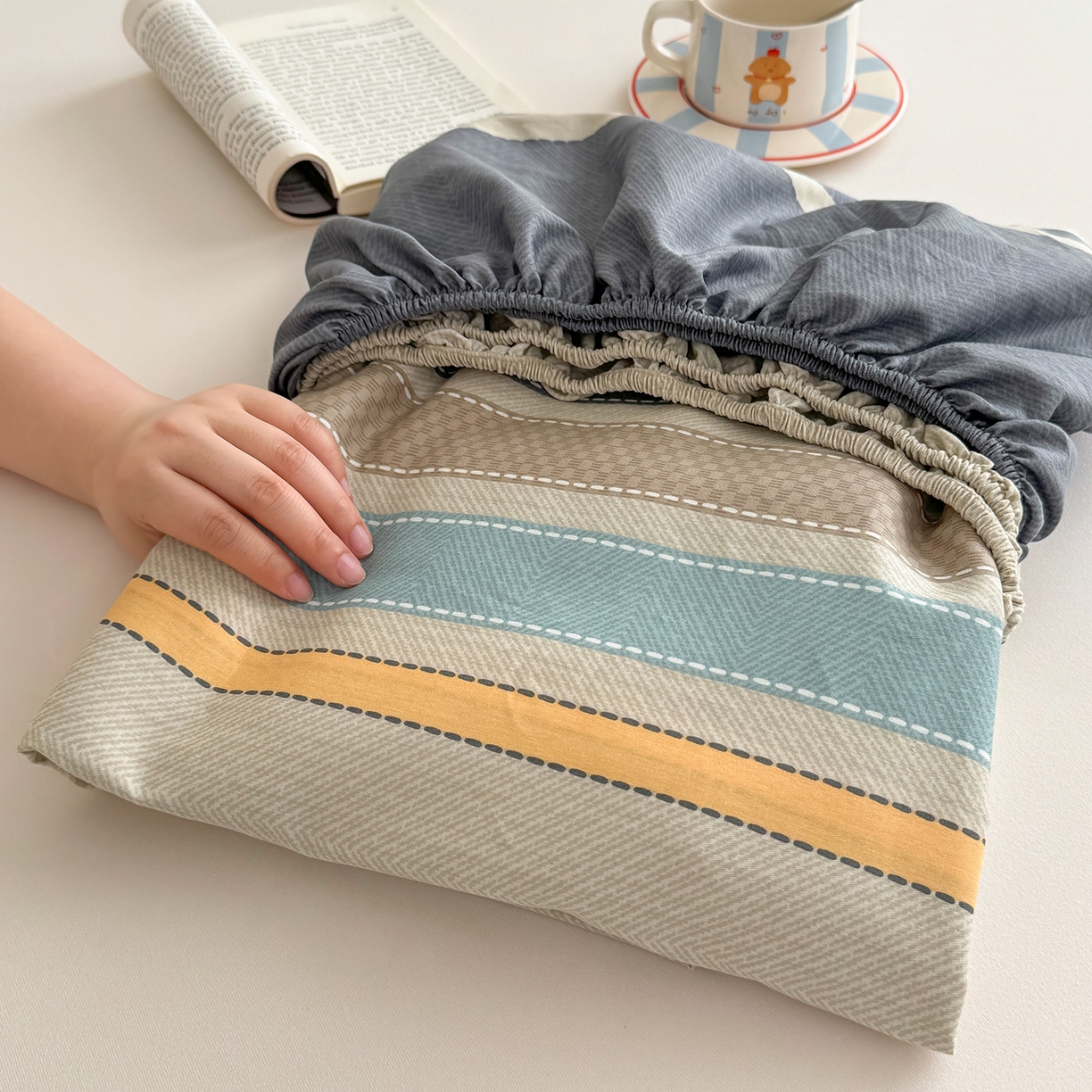 91家纺网 家纺一手货源 找家纺 壹贝家纺 2025新款A类印花全棉床笠 如果爱