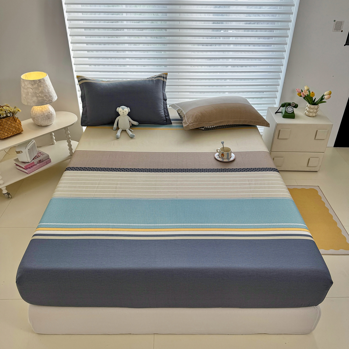 91家纺网 家纺一手货源 找家纺 壹贝家纺 2025新款A类印花全棉床笠 如果爱