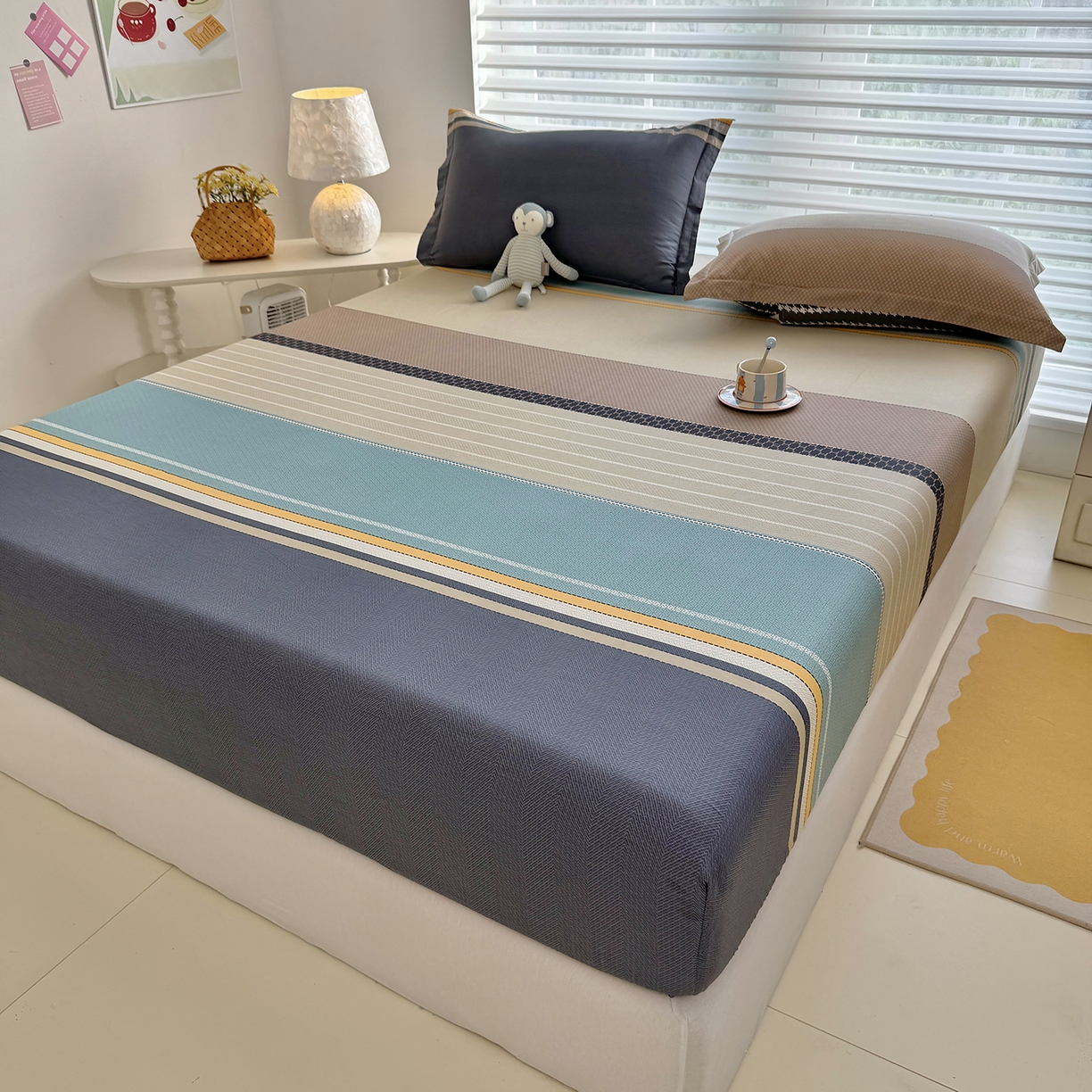 91家纺网 家纺一手货源 找家纺 壹贝家纺 2025新款A类印花全棉床笠 如果爱