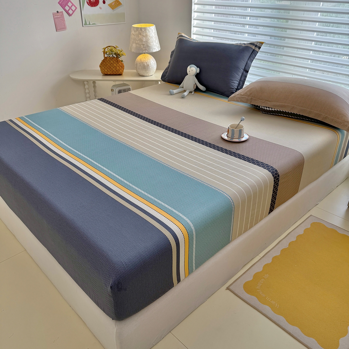 91家纺网 家纺一手货源 找家纺 壹贝家纺 2025新款A类印花全棉床笠 如果爱