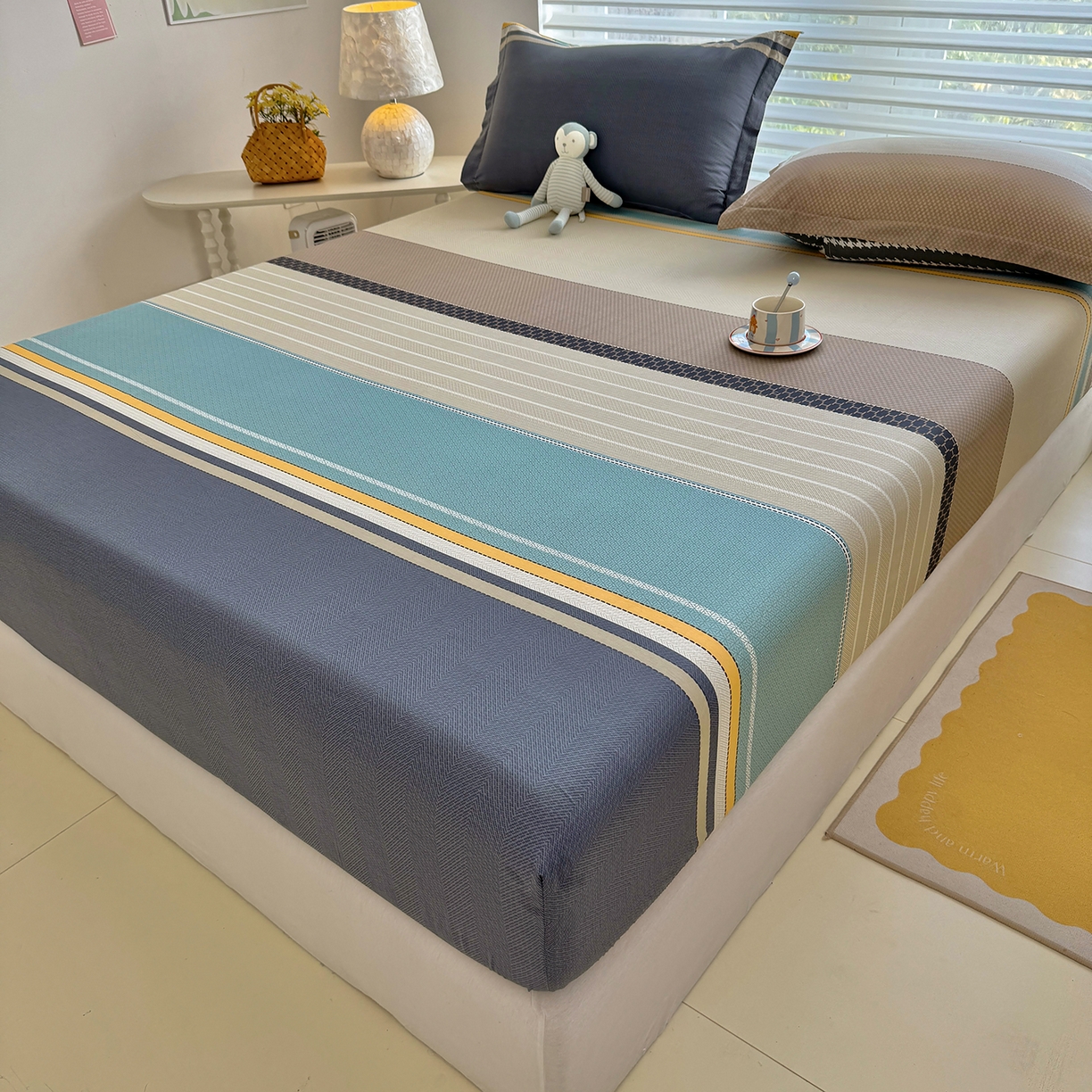 91家纺网 家纺一手货源 找家纺 壹贝家纺 2025新款A类印花全棉床笠 如果爱