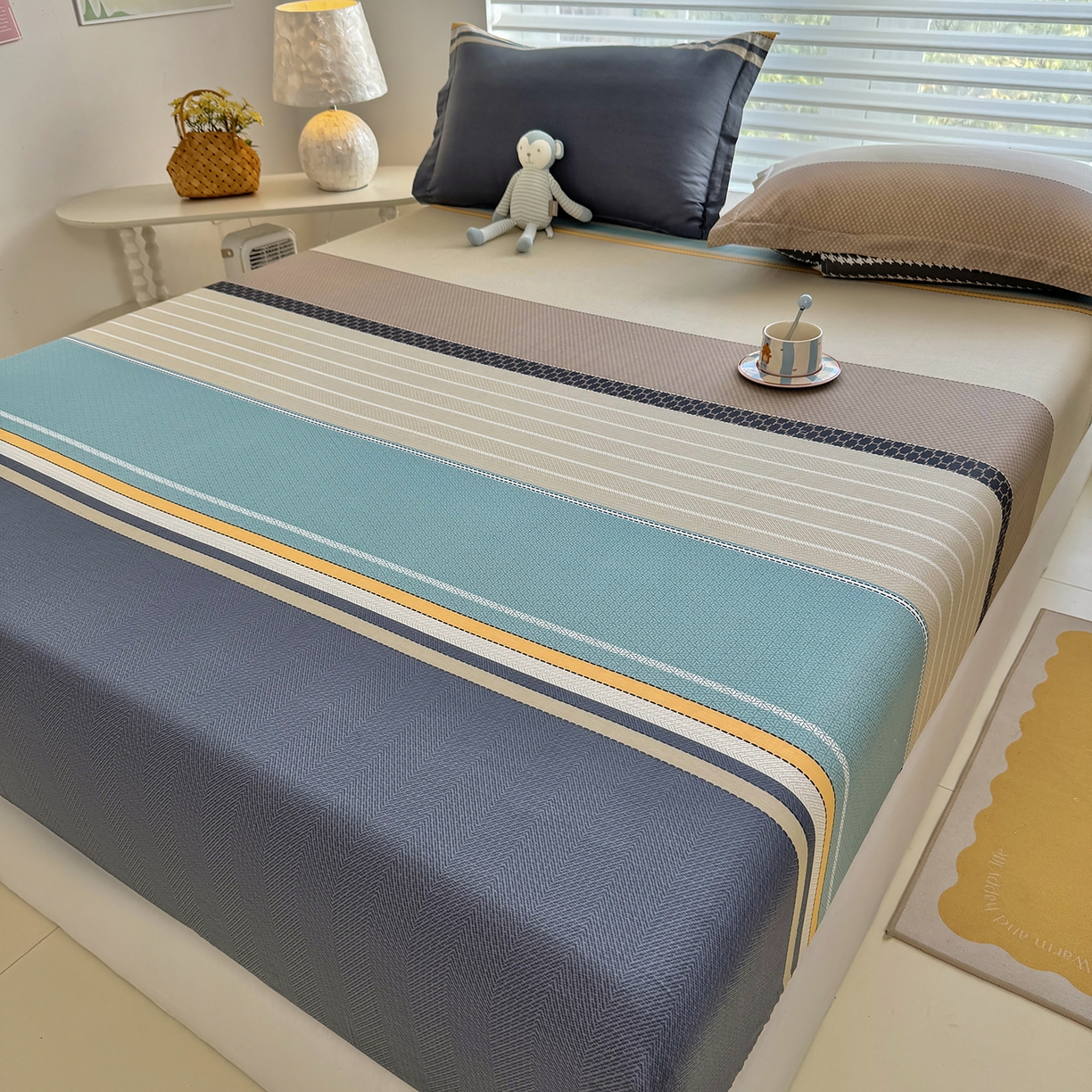 91家纺网 家纺一手货源 找家纺 壹贝家纺 2025新款A类印花全棉床笠 如果爱