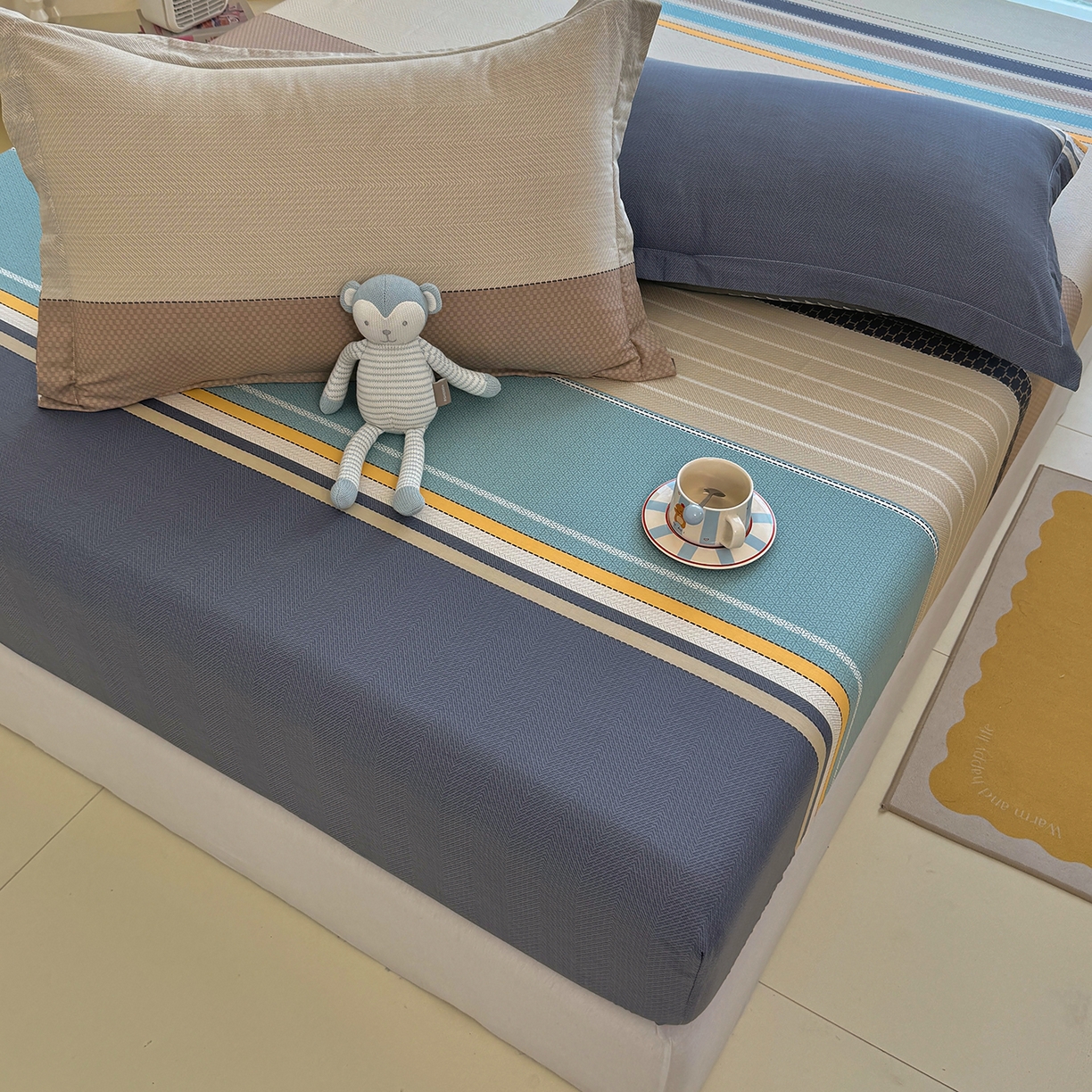 91家纺网 家纺一手货源 找家纺 壹贝家纺 2025新款A类印花全棉床笠 如果爱