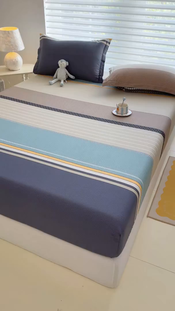 91家纺网 家纺一手货源 找家纺 壹贝家纺 2025新款A类印花全棉床笠 如果爱