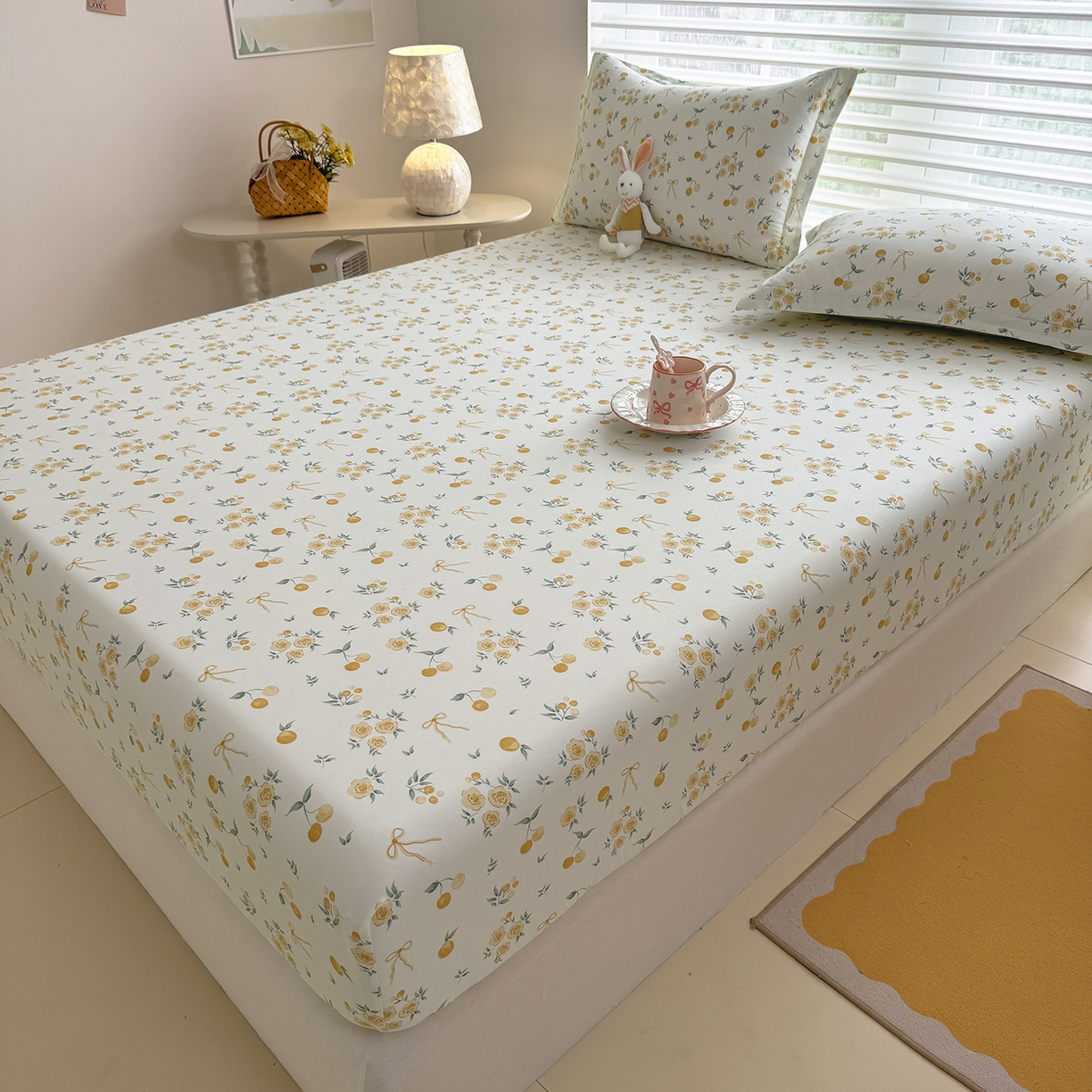 91家纺网 家纺一手货源 找家纺 壹贝家纺 2025新款A类印花全棉床笠 如愿