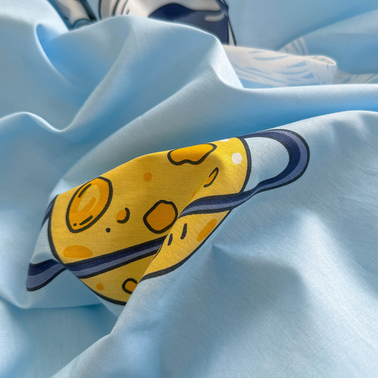 91家纺网 家纺一手货源 找家纺 壹贝家纺 2025新款A类印花全棉床笠 太空奇遇