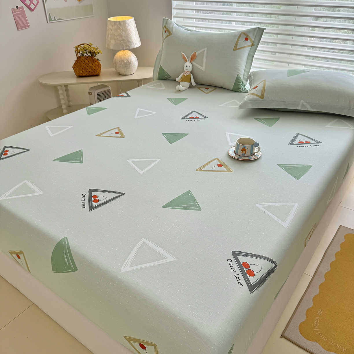 91家纺网 家纺一手货源 找家纺 壹贝家纺 2025新款A类印花全棉床笠 小可布丁