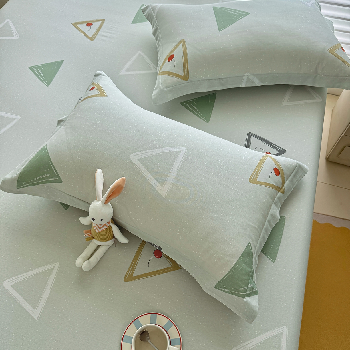 91家纺网 家纺一手货源 找家纺 壹贝家纺 2025新款A类印花全棉床笠 小可布丁