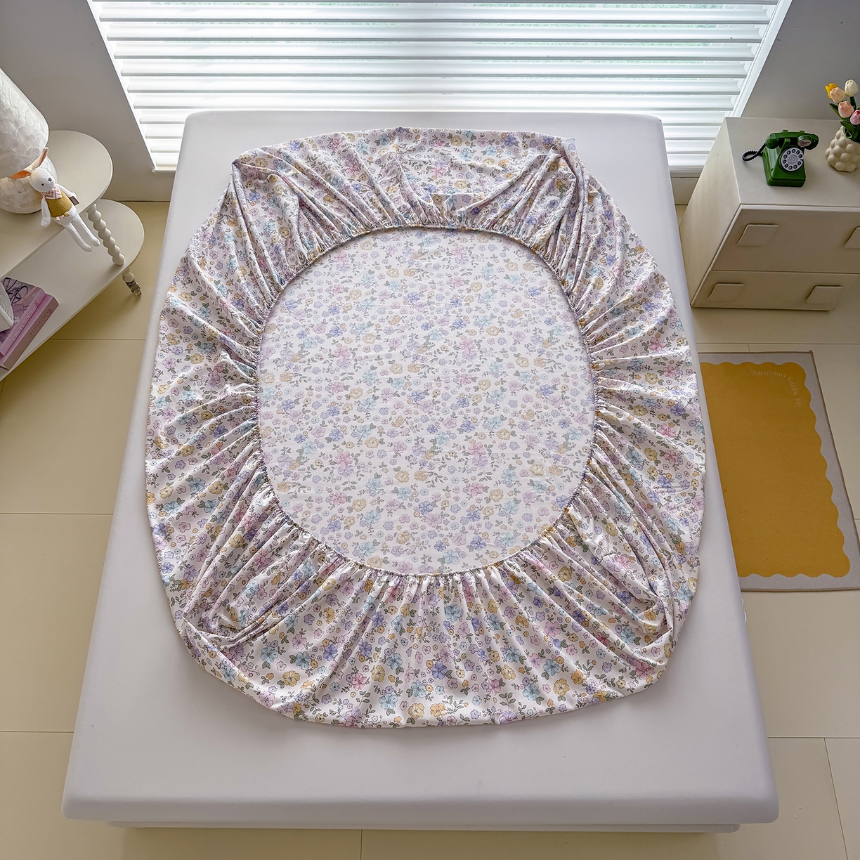 91家纺网 家纺一手货源 找家纺 壹贝家纺 2025新款A类印花全棉床笠 小美满