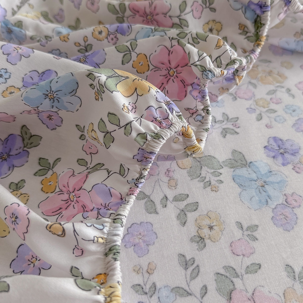 91家纺网 家纺一手货源 找家纺 壹贝家纺 2025新款A类印花全棉床笠 小美满