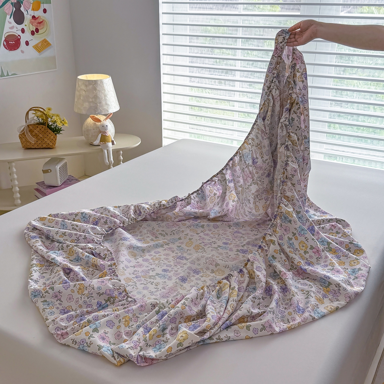 91家纺网 家纺一手货源 找家纺 壹贝家纺 2025新款A类印花全棉床笠 小美满