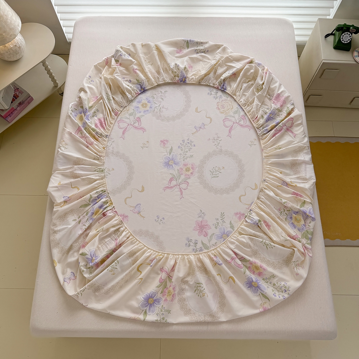 91家纺网 家纺一手货源 找家纺 壹贝家纺 2025新款A类印花全棉床笠 新恰如初