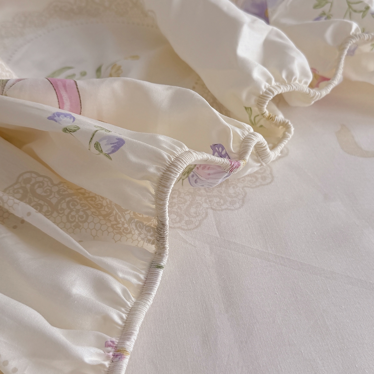 91家纺网 家纺一手货源 找家纺 壹贝家纺 2025新款A类印花全棉床笠 新恰如初