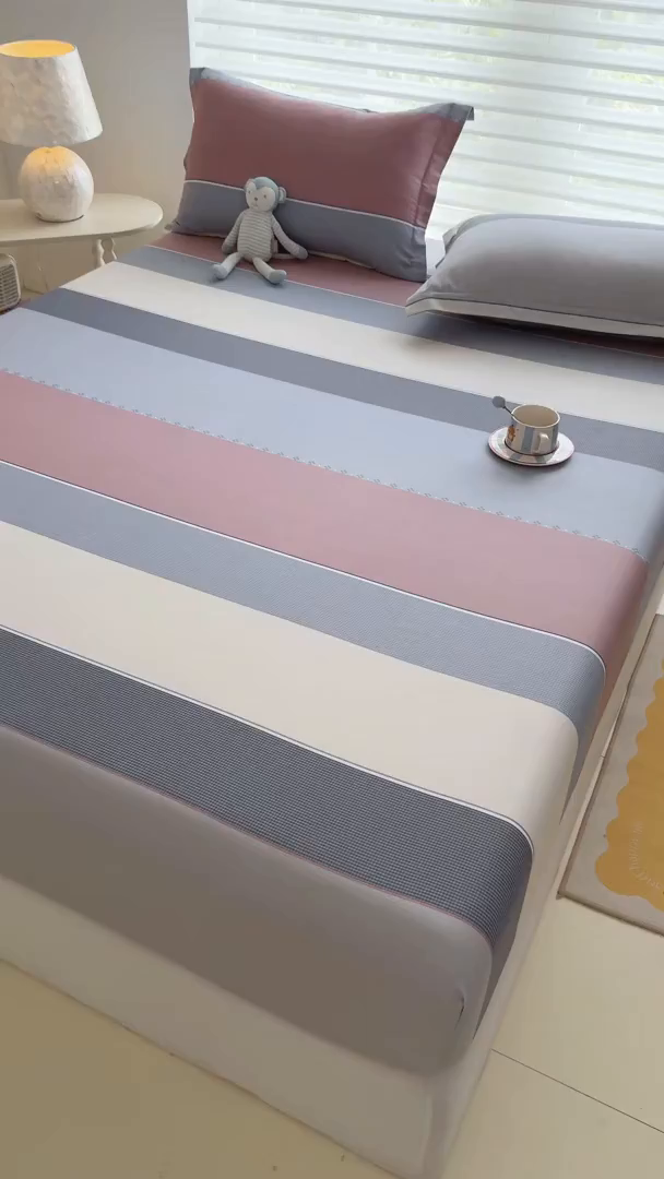 91家纺网 家纺一手货源 找家纺 壹贝家纺 2025新款A类印花全棉床笠 致青春