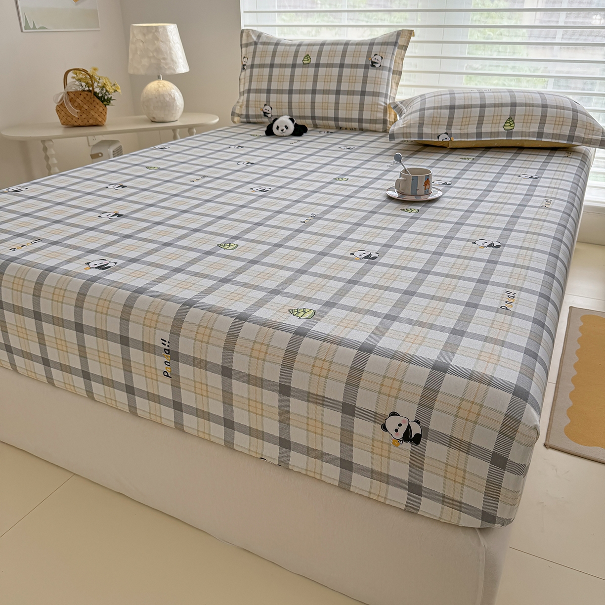 91家纺网 家纺一手货源 找家纺 壹贝家纺 2025新款A类印花全棉床笠 竹林物语