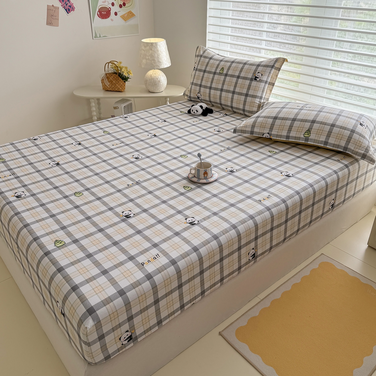 91家纺网 家纺一手货源 找家纺 壹贝家纺 2025新款A类印花全棉床笠 竹林物语