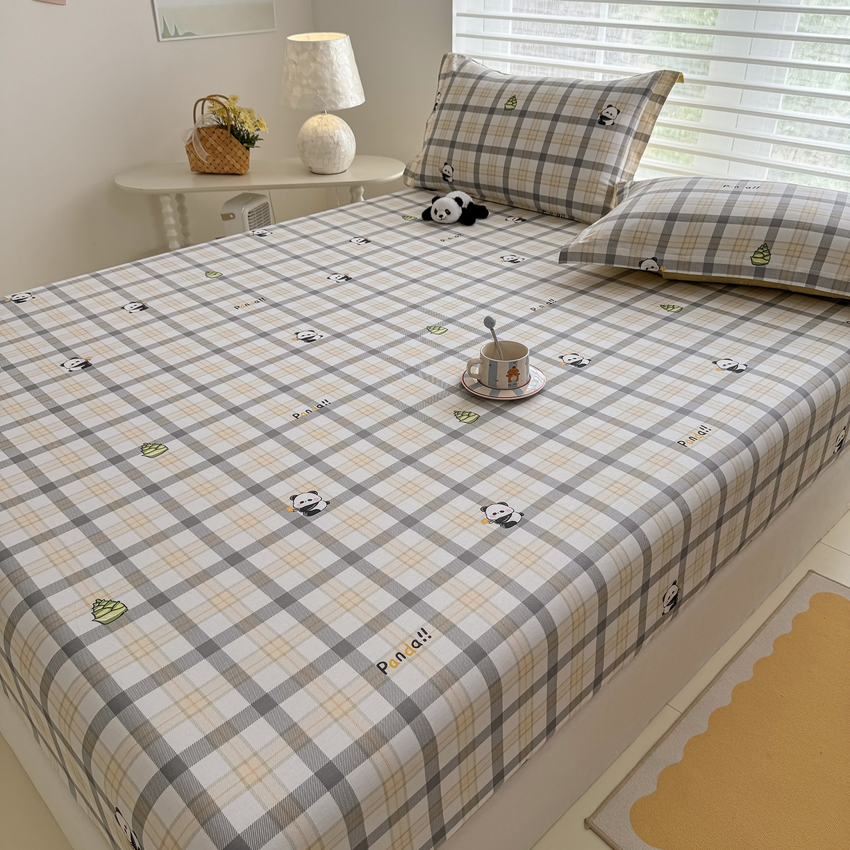 91家纺网 家纺一手货源 找家纺 壹贝家纺 2025新款A类印花全棉床笠 竹林物语