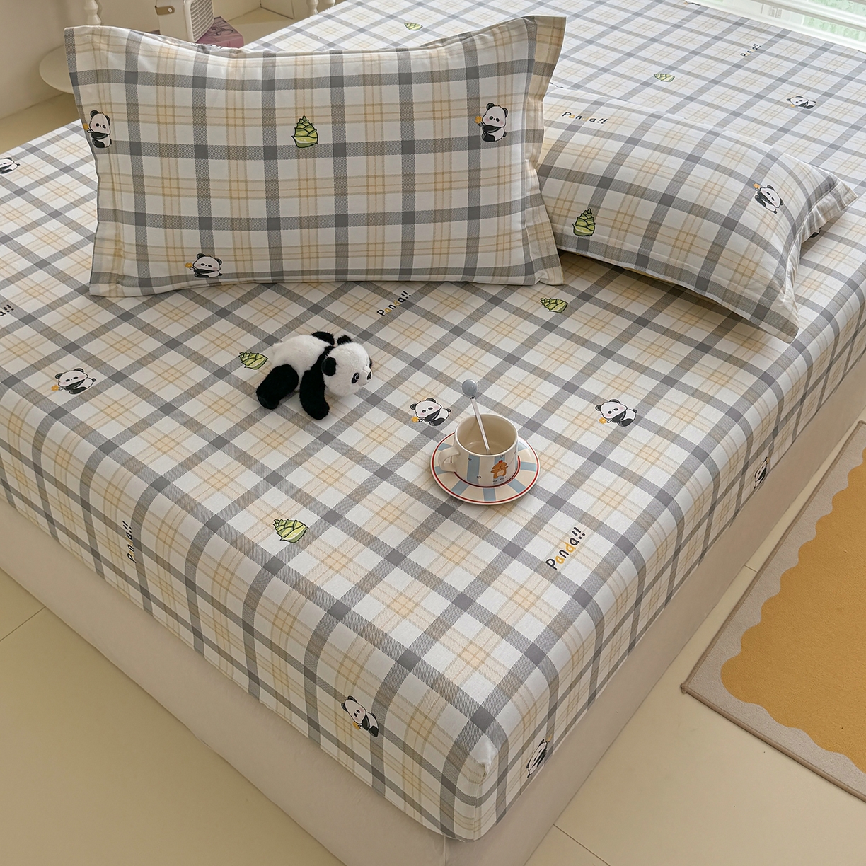 91家纺网 家纺一手货源 找家纺 壹贝家纺 2025新款A类印花全棉床笠 竹林物语