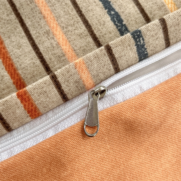 91家纺网 家纺一手货源 找家纺  简约 2025新款全棉四件套活性生态磨毛四件套 莫卡迪-桔