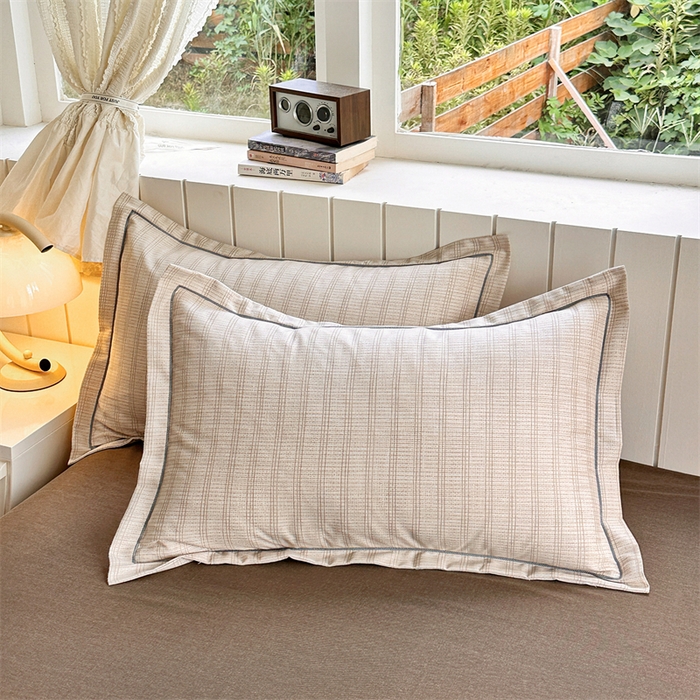 91家纺网 家纺一手货源 找家纺 简约 2025新款全棉四件套活性生态磨毛四件套 轩尼诗-咖