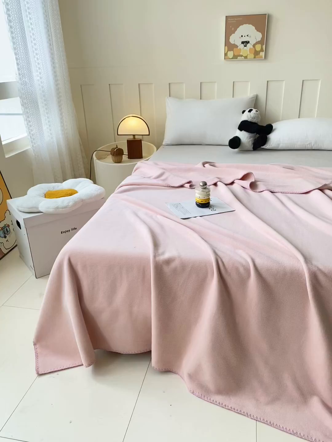 91家纺网 家纺一手货源 找家纺 （总）莱凯家纺 2025新款绵羊绒毛毯系列-熊猫